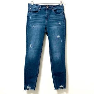 Nicole Miller Jeans Denim SOHO Distressed High-Rise Skinny NY Designer Size 12